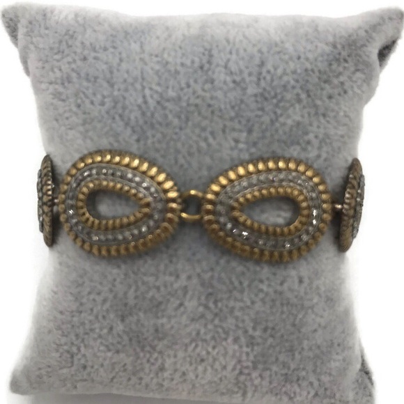 Lucky Brand 2 Tone Pave Link Bracelet - Picture 5 of 6